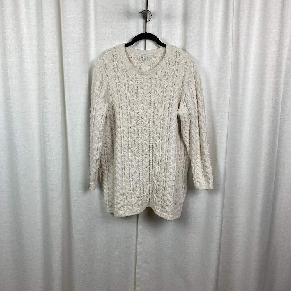 J.Jill Cream Long Sleeve Cable Knit Sweater Sz.XL Petite